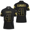 Tribute To A Legend - New Orleans Saints Alvin Kamara 41 Black Golden Edition Jersey Inspired Style 3D Polo Shirt