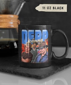 Tribute to Actor Johnny Depp Fan Coffee Mug with Homage, Justice, and Vintage 90s Gift Ideas
