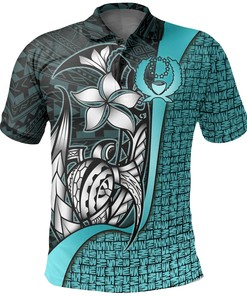 Turquoise Micronesian Polo Shirt Featuring Turtle With Hook 3D T-Shirt Blender