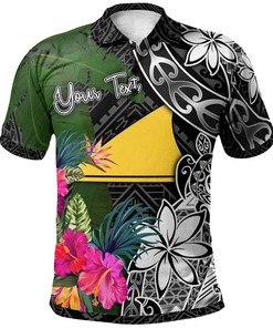 Turtle Plumeria Banana Leaf Custom Polo Shirt From Tokelau