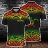 Turtle Polynesian Tattoo Fog Reggae 3D Printed Polo Shirt For Men