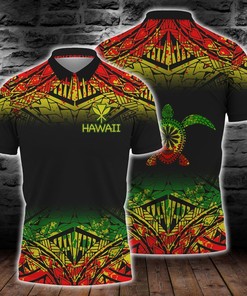 Turtle Polynesian Tattoo Fog Reggae 3D Printed Polo Shirt For Men
