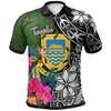 Tuvalu Turtle Plumeria Banana Leaf Polo Shirt