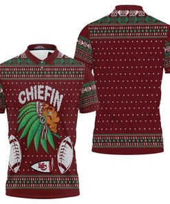 Ugly Christmas Chiefin 3D Polo Shirt For Fans Of Kc Chiefs