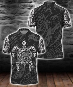 Unique American Samoa Polynesian Turtle All-Over Print Polo For Tropical Fans