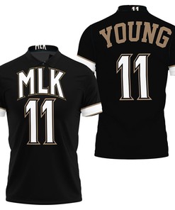 Unique Gift Idea: Atlanta Hawks Trae Young 11 Mlk Nba Black Jersey Inspired Polo Shirt
