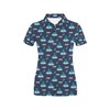 Unique Shark Print Design Women'S Polo Shirt - Perfect For The Beach Or Casual Outings