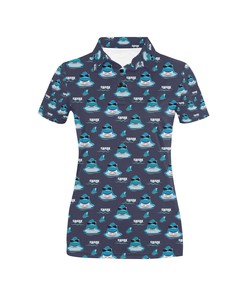 Unique Shark Print Design Women'S Polo Shirt - Perfect For The Beach Or Casual Outings