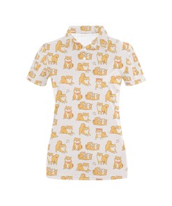 Unique Shiba Inu Print Design Women'S Polo Shirt - Gift For Fans Of Shiba Inu And Sports