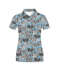 Unique Zebra Print Women'S 3D Polo Shirt For Animal Lovers