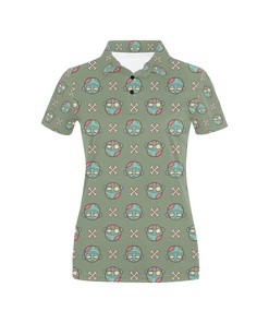 Unique Zombie Print Women'S Polo Shirt +1 For Halloween And Horror Lovers