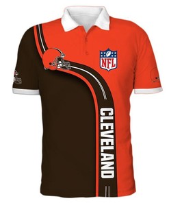 Upgrade Your Collection With Men'S 3D Polo Shirt For Cleveland Browns
