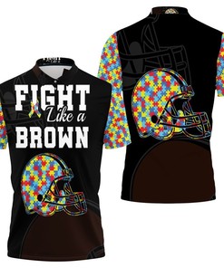 Upgrade Your Support With Cleveland Browns Autism Awareness 3D Polo Shirt