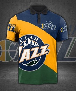 Utah Jazz 3D Polo Shirt With Polo Collar