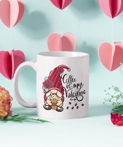 Valentine Gnome Mug - Cute Valentines Gift for Him - Anniversary Coffee Mug