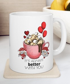 Valentine Gnome Mug - Funny Gnome Coffee Mug with Love Quote - Personalised Valentines Gift Idea