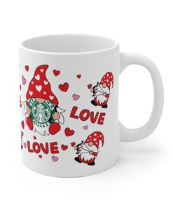 Valentine Gnomes Starbucks Acrylic Mug - Cute Gnome Love Valentines Gift