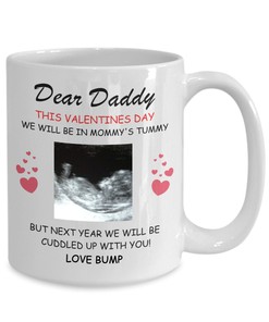 Valentines Day Gift For Daddy - Customized Coffee Mug - Gift For Dad - Twins Pregnant Coffee Cup - Valentine Mug Set