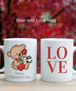 Valentine's Day Gift for Her - Cute Bear Mug Set, Perfect Gift for Valentines