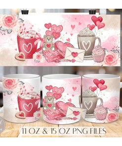 Valentines Day Mug Coffee Png Sublimation - Perfect Gift Idea for Valentine's Day Coffee Lovers