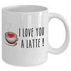 Valentine's Day Puns - I Love You A Latte Coffee Mug Gift for BF or GF