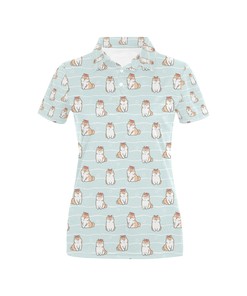 Vibrant Shiba Inu Print Design Women'S Polo Shirt - Gift For Fans Of Shiba Inu And Sports