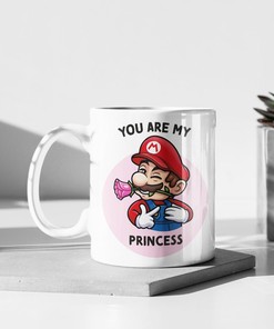 Video Game Valentines Mug Set - Super Mario Ceramic Coffee Mug - Gamer Gift