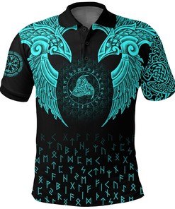 Viking Polo Shirt - Nordic Raven Tattoos For Fans - A Must-Have For Viking Enthusiasts