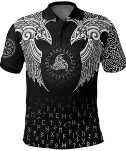 Viking Polo Shirt - Nordic Raven Tattoos For Fans - Sleek And Trendy Look