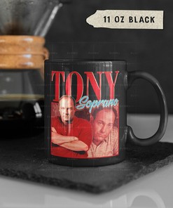 Vinyl Record Inspired Coffee Mug with Tony Soprano Homage | 90s Retro Mug Collection | Perfect Coffee Gift