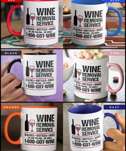 WINE REMOVAL SERVICE Mug | Funny Coffee Mug | Wine Lover Mug | Mother's Day Gift Mug | Black Mug