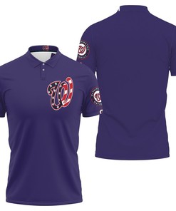 Washington Nationals Blue Us Flag Inspired Jersey Polo Shirt
