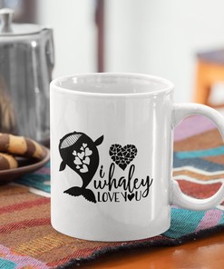 Whale Mug For Him and Her - I Whaley Love You Pun Ceramic Coffee Mug with Cute Mugs