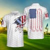 White American Flag Polo Shirt For Golf Lovers - Great Addition To Any Golf Fan'S Wardrobe