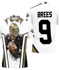 White Background Polo Shirt For Drew Brees And New Orleans Saints Fans - Keep It Simple And Classic For Fans