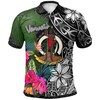 White Turtle Plumeria Banana Leaf Polo Shirt From Vanuatu