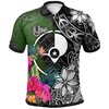 White Turtle Plumeria Banana Leaf Polo Shirt From Yap