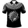 White-Black Polynesian Shark Tattoo Polo Shirt For Gifts - 3D Printed Polo Shirts
