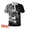 Wolf Tattoo Polo 3D All-Over Printed Shirt For Men And Women