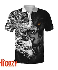 Wolf Tattoo Polo 3D All-Over Printed Shirt For Men And Women