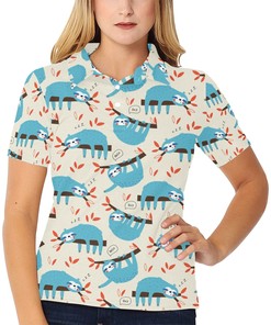 Women'S 3D Sloth Print Polo Shirt - Fashionable Gift For Sloth Lovers