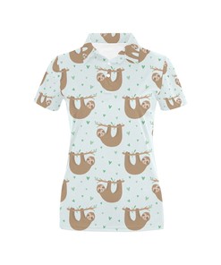 Women'S 3D Sloth Print Polo Shirt - Unique Gift For Sloth Lovers