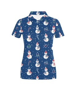 Women'S 3D Snowman Print Polo Shirt - Unique Gift For Fans Of Snowmen