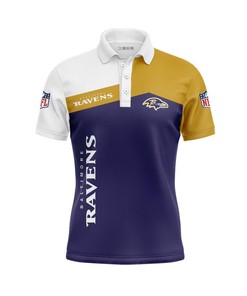 Women'S Baltimore Ravens Button Up Polo Shirt - Elevate Your Style