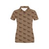 Women'S Brown Horse Print Polo Shirt - Perfect For Horse Lovers