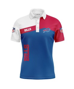 Women'S Buffalo Bills Polo Collar Shirt With Button Up Design