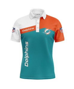 Women'S Button-Up Miami Dolphins Polo Shirt For Fans - Perfect Gift