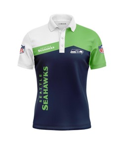 Women'S Classic Button Up Seattle Seahawks Polo Shirt - Perfect For Female Fans