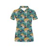 Women'S Eye-Catching Tiger Tropical Print Polo Shirt With Polo Collar