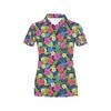 Women'S Hibiscus Print Polo Shirt - Perfect For Fans Of Hibiscus